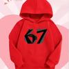 Herbst Digital 67 Sechs Sieben Druck Kinder Kapuzenpullover Kinder Mode Fleece Kapuzenpullover Jungen Freizeit Mode Sport Pullover