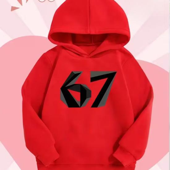 Herbst Digital 67 Sechs Sieben Druck Kinder Kapuzenpullover Kinder Mode Fleece Kapuzenpullover Jungen Freizeit Mode Sport Pullover