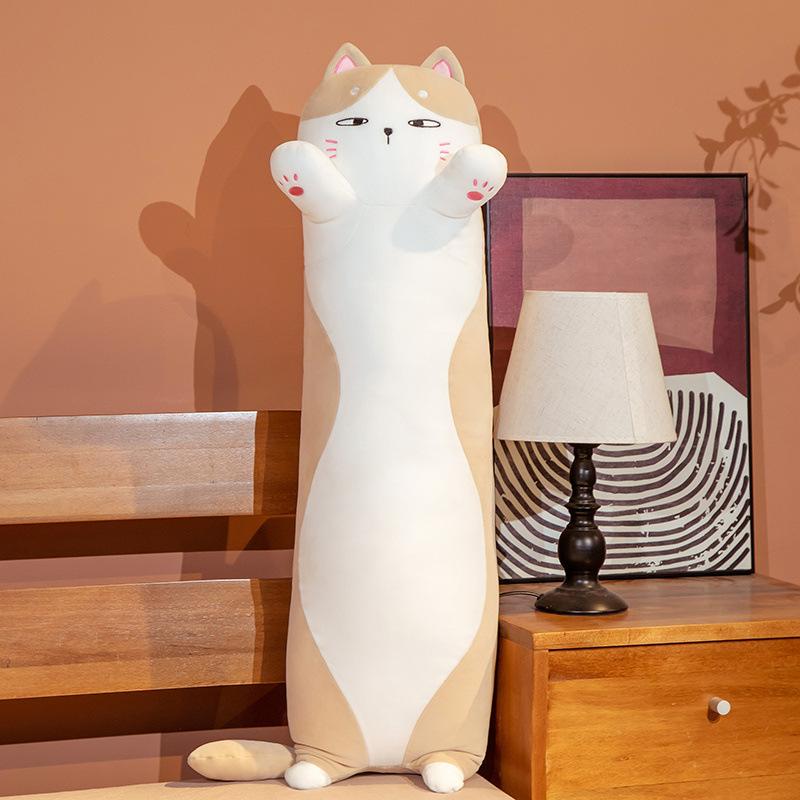 Cute Chubby Cat Throw Pillow Plush Toy Doll Kitten Doll Girl Bed Sleeping Leg Long Pillow