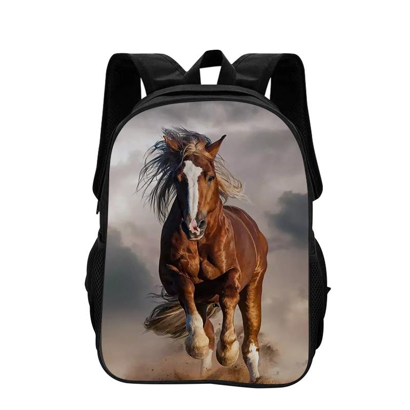 Horse Backpack Animal Horse 3D Printed Large Capacity New Handsome Casual Backpack for Primary and Secondary School Students