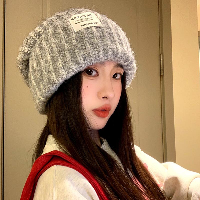 Autumn and Winter Large Head Circumference Thickened Warm Ear Protection Cold Hat Versatile Loose Pile Woolen Hat