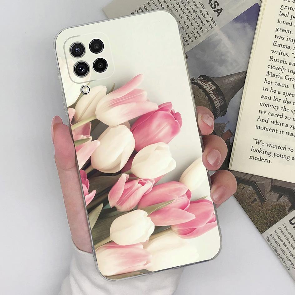 Phone Case For Samsung Galaxy A22 4G 5G Cover Silicone Transparent Fashion Love Heart Butterfly Protective For Samsung A 22 Capa