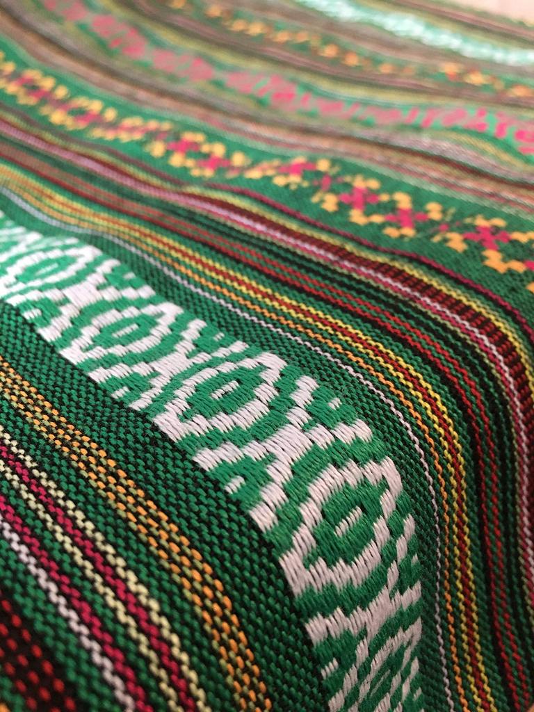 Versatile linen stripe fabric for DIY and more ethnic-inspired tablecloths, crafts, (Green, 2m)