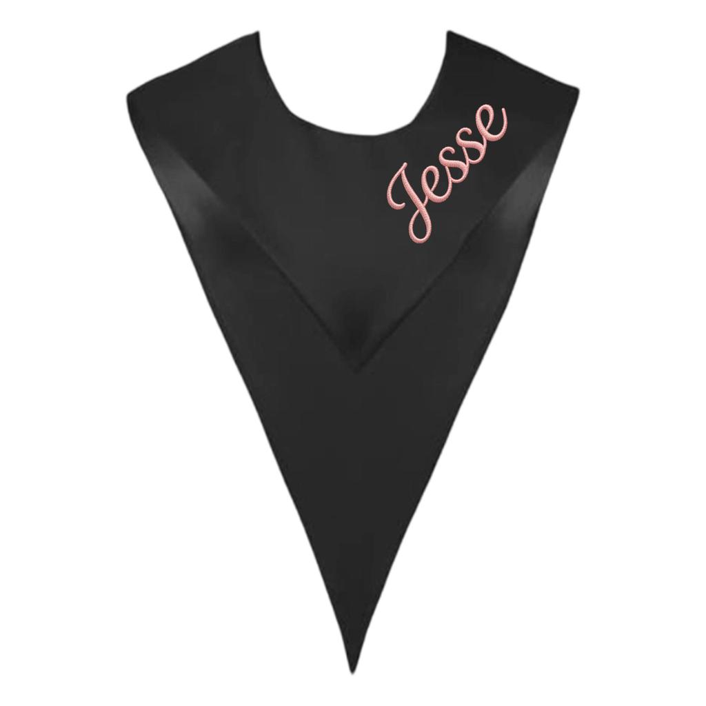 Personalized Color Honor Sash Bachelor's Graduation Gown With V-neck Shawl