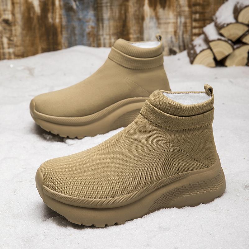 Wide-Toe-Box Men Shoes Couple Platform Shoes Men Warm Clunky Casual Shoes Running Shoes Sock Shoes Slip On Walking Sneakers