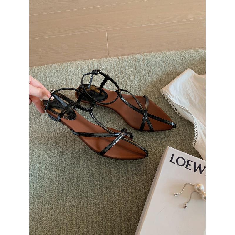 

Island diary cross-strap elegant pointed open-toed sandals 34 чорний