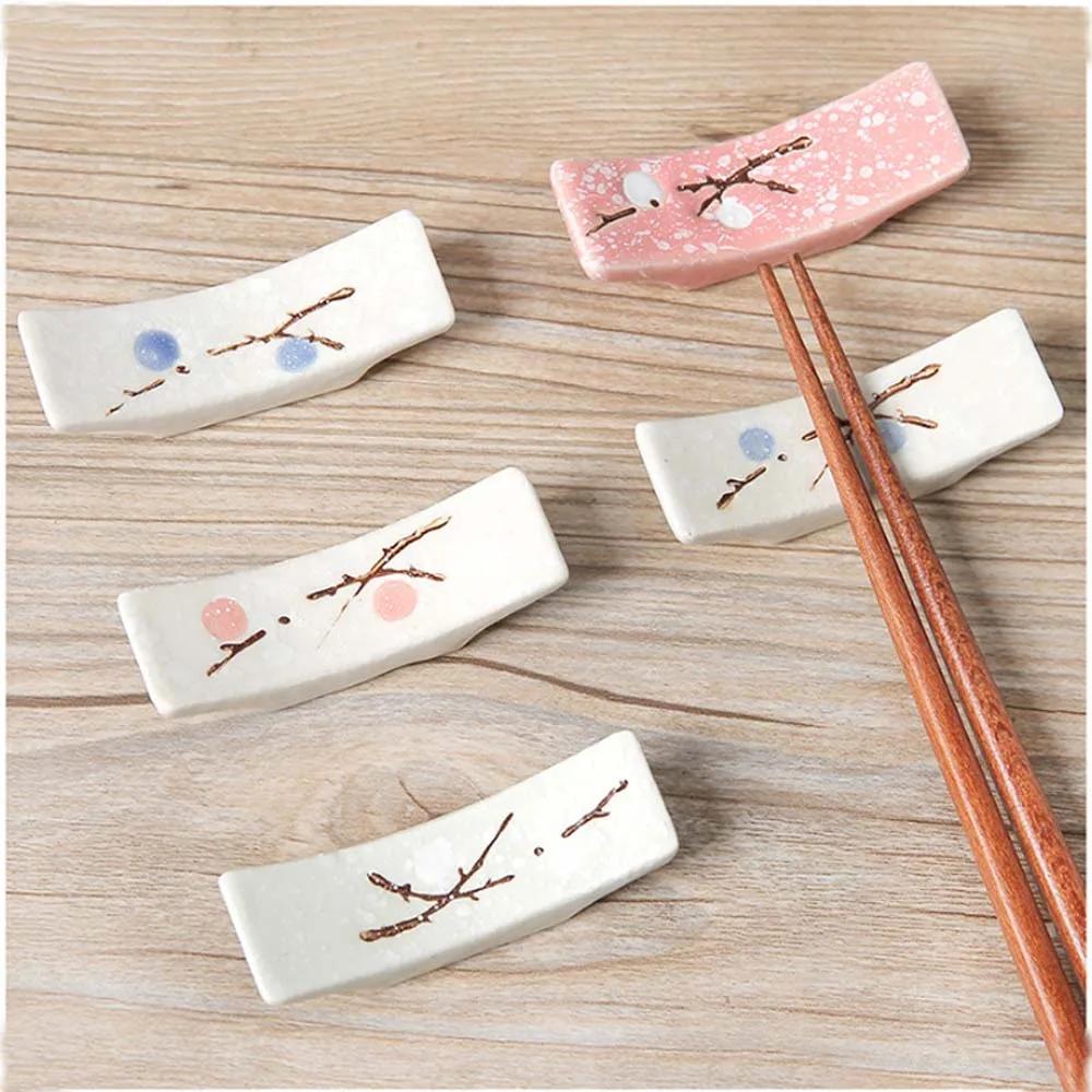 1/4/10Pc Japanese Plum Blossom Ceramic Chopstick Holder Creative Kitchen Supplies Household Chopstick Holder Care Gadget