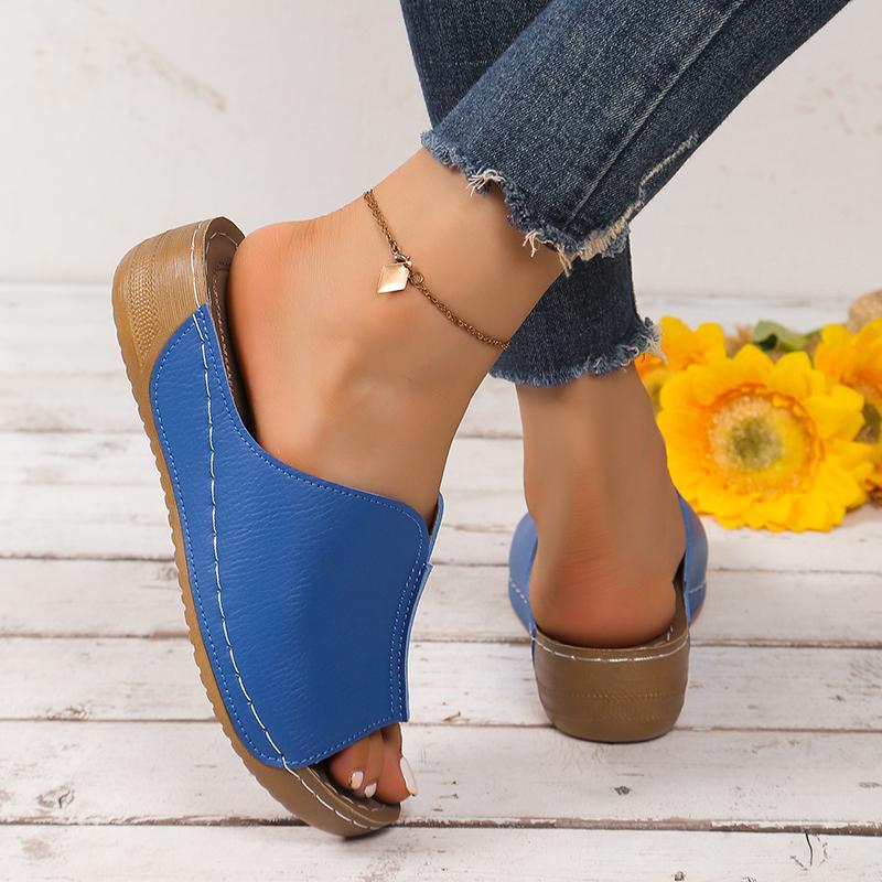

Женские босоножки, летняя новая обувь, женские босоножки на мягком каблуке, тапочки на низкой платформе, летние босоножки Mujer, размер 36-43 41 королевский синий