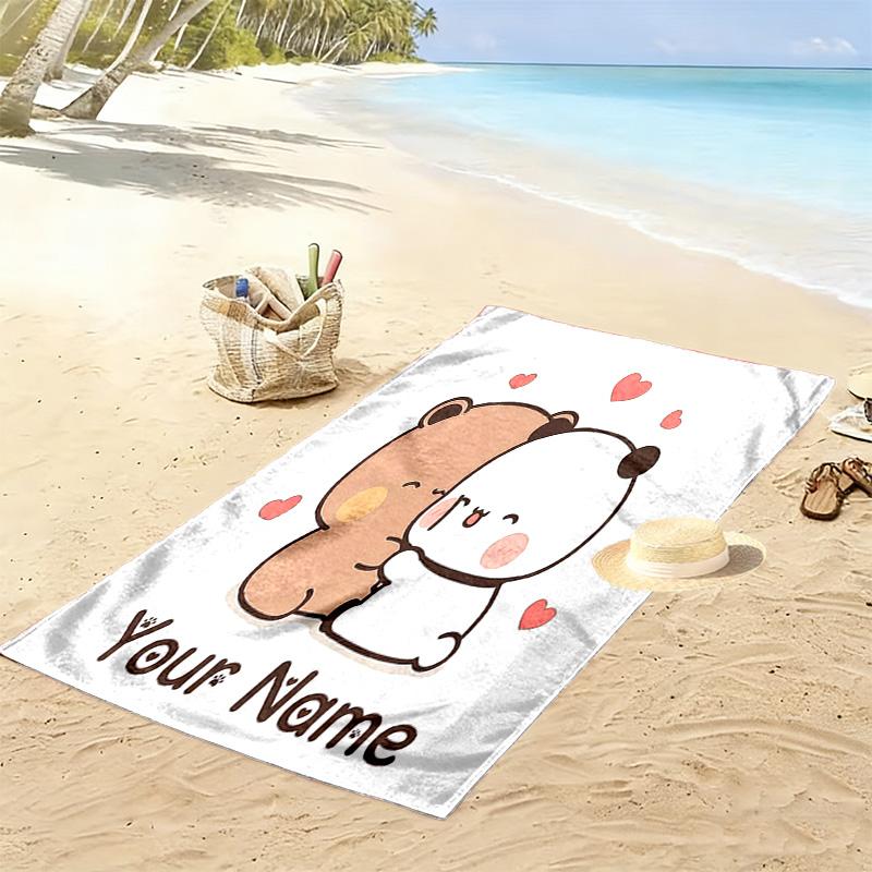 Asciugamano da Spiaggia Personalizzato con Stampa Goma Pesca, Asciugamano Grande Morbido ad Asciugatura Rapida per Spiaggia Campeggio Nuoto -HE84