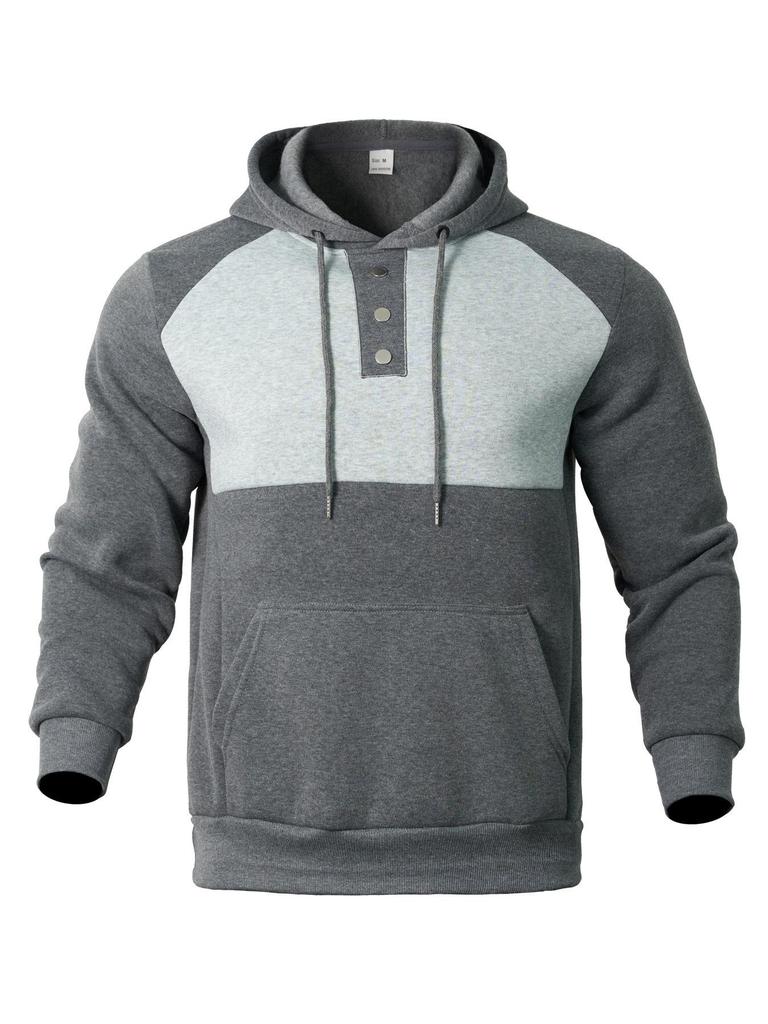 25 Men's Wholesale Spot European and American Spring and Autumn Light Ripe Casual Loose Hooded Button Jacket Men's Sweater