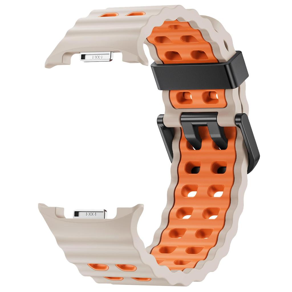 Marine Band for Samsung Galaxy Watch 8/8 Classic Ocean Strap Two-tone Silicone Band for Galaxy Watch 8 40 44mm Sport Bracelet
