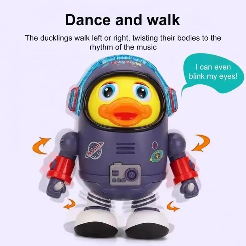 New  Anime Cartoon Dancing Space Duck Dazzling Lights Interactive Toy Desktop Ornament Action Figures Creative Fun Toy