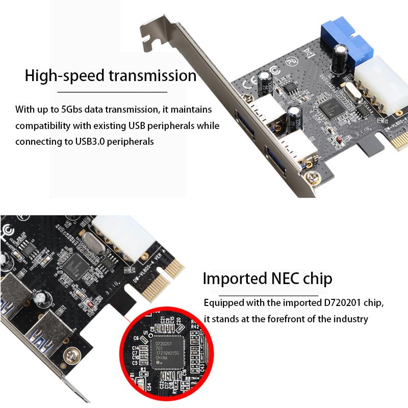 PCI-E Sata Adapter PCIE Card Controller Extender PCIe Converter Expansion Adapter PCI-E Riser Card PCI-E To USB 3.0 Card Expansion card Game PCIE Card
