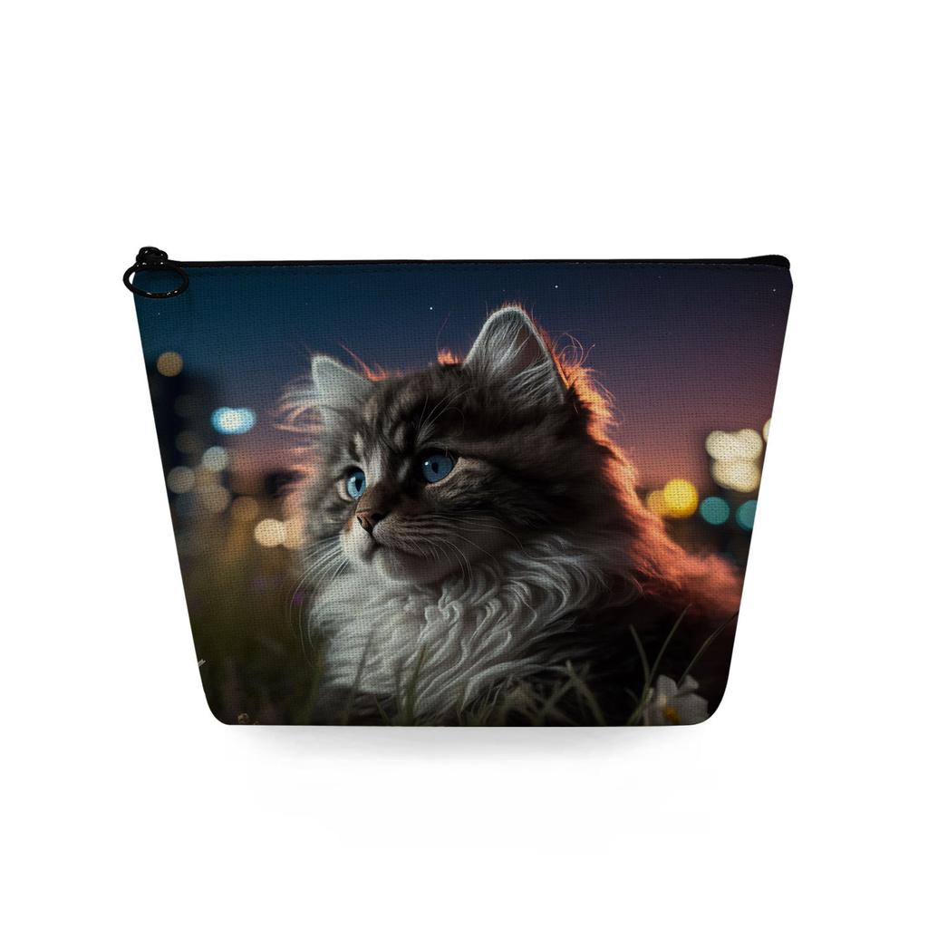 Women Cat Print Cosmetic Bag Toiletries Organize Travel Storage Case 6771