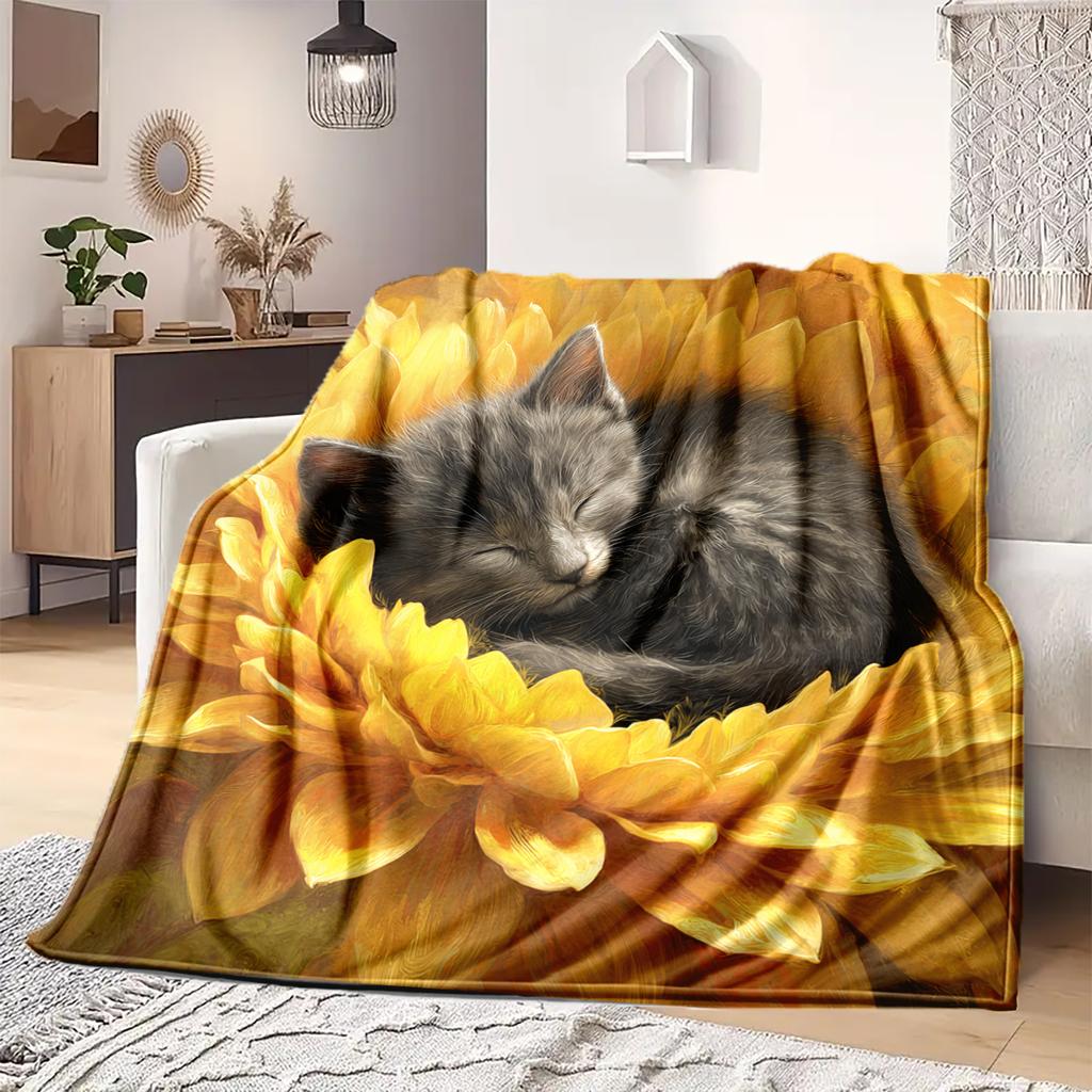 1 Stück Flanelldecke mit Cartoon-Druck, Hohe Qualität, Bequem für alle Jahreszeiten, Heimdekoration, Wärme und Komfort, Perfekt als Weihnachts- oder Geburtstagsgeschenk