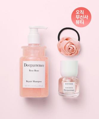 [Rosy Rose Line] Perfume Hair Shampoo 300ml + Perfume Hair Essence 30ml + Rose Hair Tie