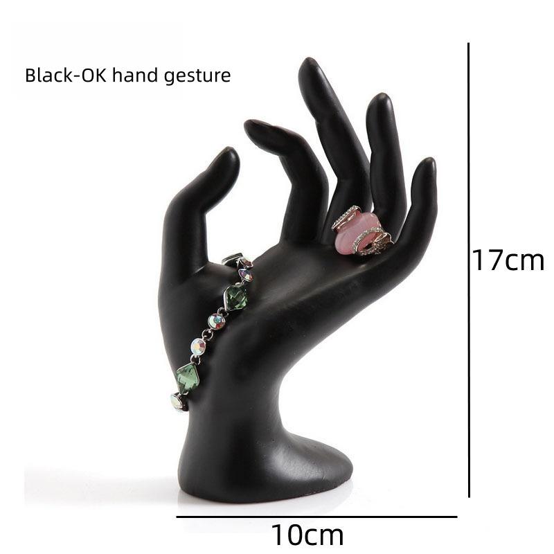 Elegant Modern Eco-friendly Finger Bust Jewelry Stand Decorative Hand-shaped Resin Holder Rings Perfect Window Display Prop JUE