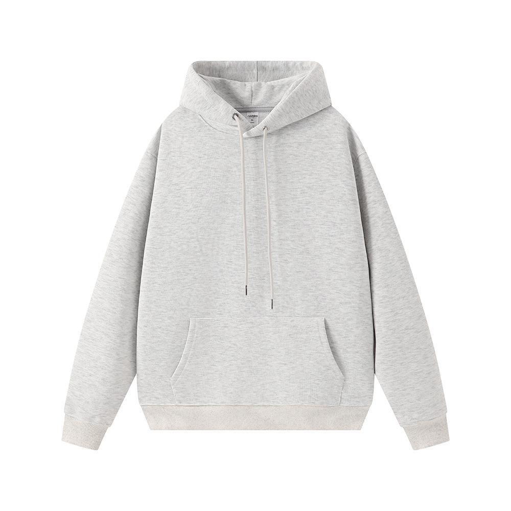 Men's Heavyweight Antibacterial Faux Cotton Hoodie - Solid Color, Unisex, Fall/Winter Essential