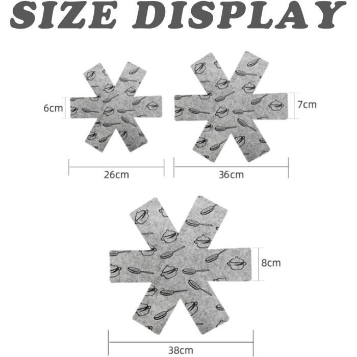 12pcs Protège Casserole Séparateur 3 Tailles Poele Protection Protection de Séparation des Casseroles Protections de Mul SEPARATEUR