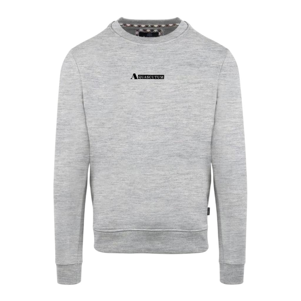 Aquascutum Mens Cotton Blend Ribbed Collar Regular Sweatshirt