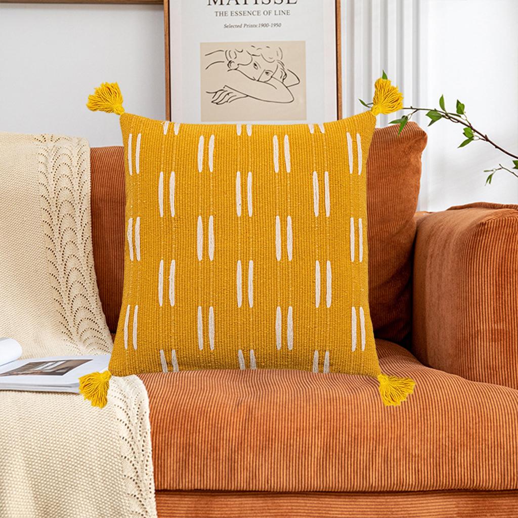 Kjøp Pillowcase Weaving Tassels Elegance Throw Pillow Cover Cotton Sofa