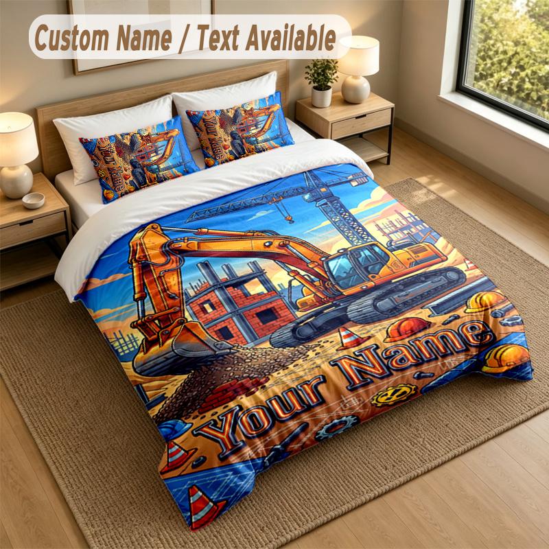 Adventure Journey Theme Personalized 3Pcs Bedding Set Custom Text & Name 1 Sheet 2 Pillowcases Household Bedding 1pc