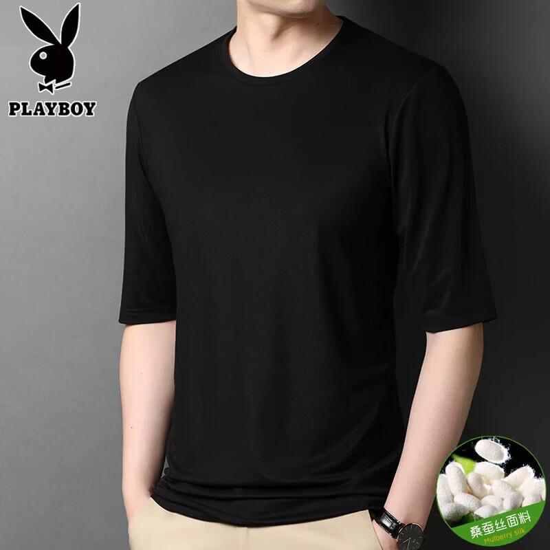

Playboy Men s Mulberry Silk Blend 3/4 Sleeve T-Shirt 52