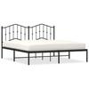Metal Bed Frame with Headboard Black 160 X 200 Cm