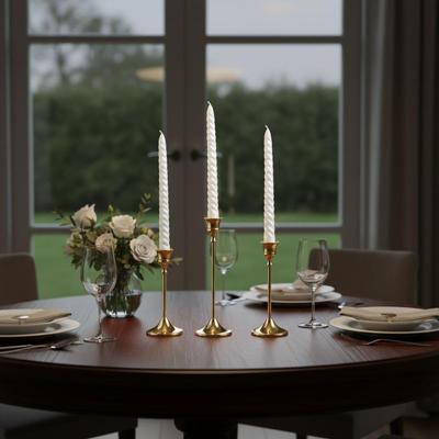 3pcsTaper Candle Holders Different Heights Metal Candle Sticks For Table Centerpiece Romantic Decor Holiday Party Decoration