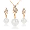 Collana di Moda Orecchini ad Lobo Anello Personalizzato Temperamento Zircone Diamante d'Acqua Set di Gioielli Accessori Orologio da Donna Accessori