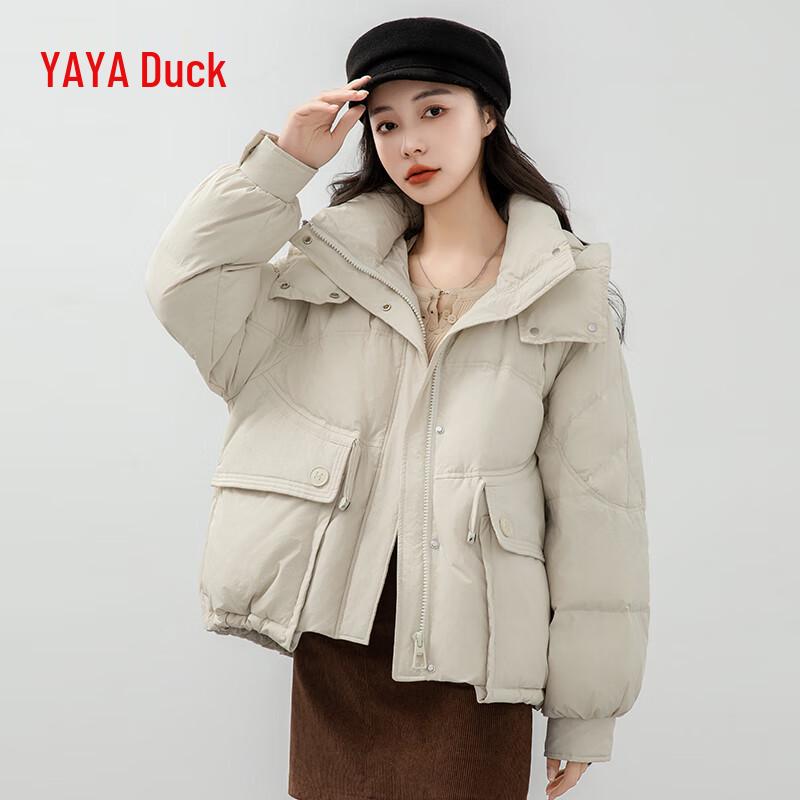 YAYA 2024 Women's Short Hooded Puffer Jacket YE3B635845L