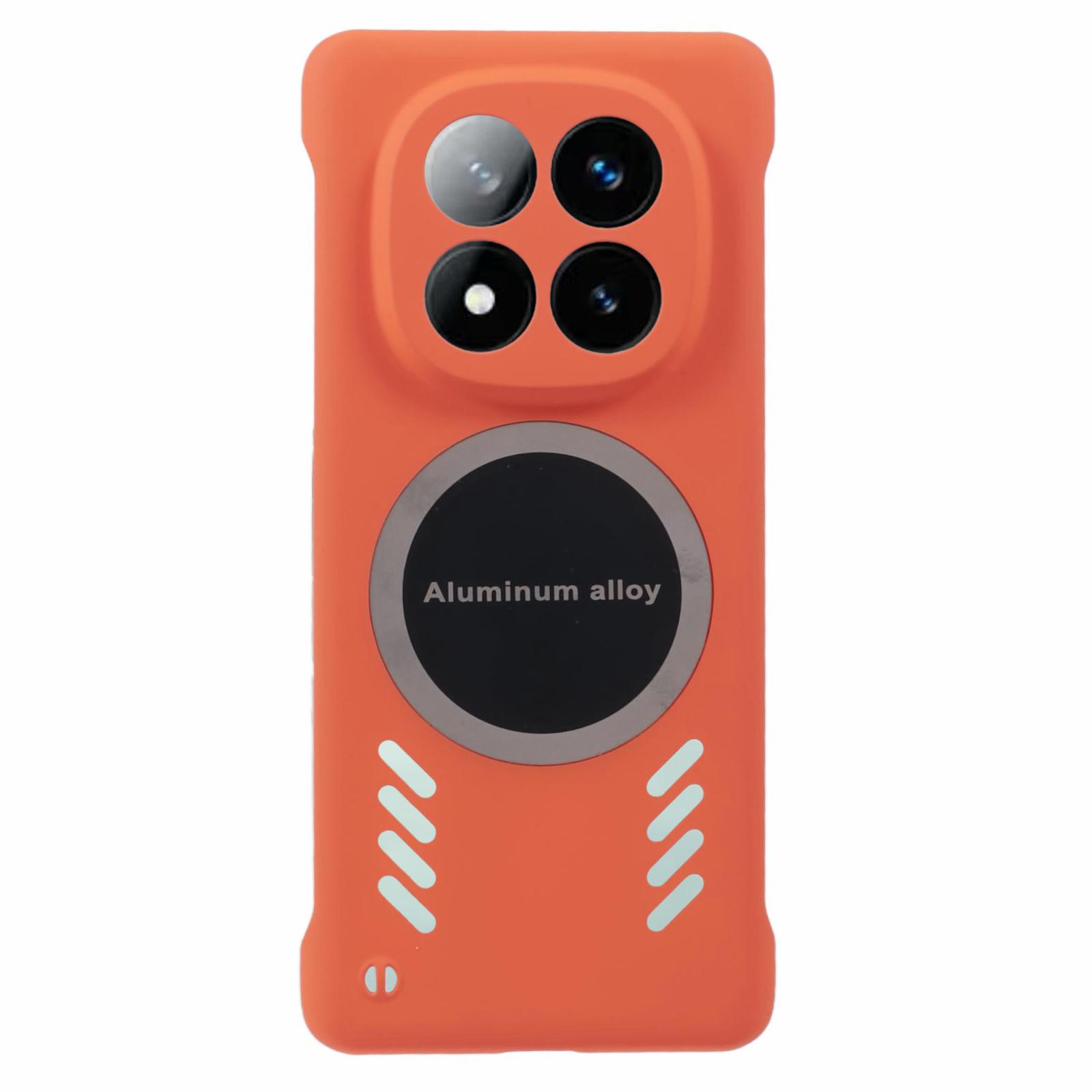 

For Xiaomi Redmi Note 14 Pro+ 5G Case Hard PC Frameless Heat Dissipation Phone Cover Orange
