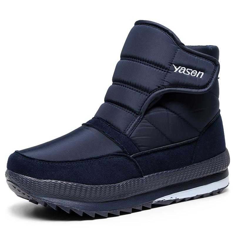 Snow Shoes Men Boots Winter With Fur 2022 Warm Snow Boots Men Winter Work Casual Shoes Sneakers High Top Rubber Ankle Boots 41