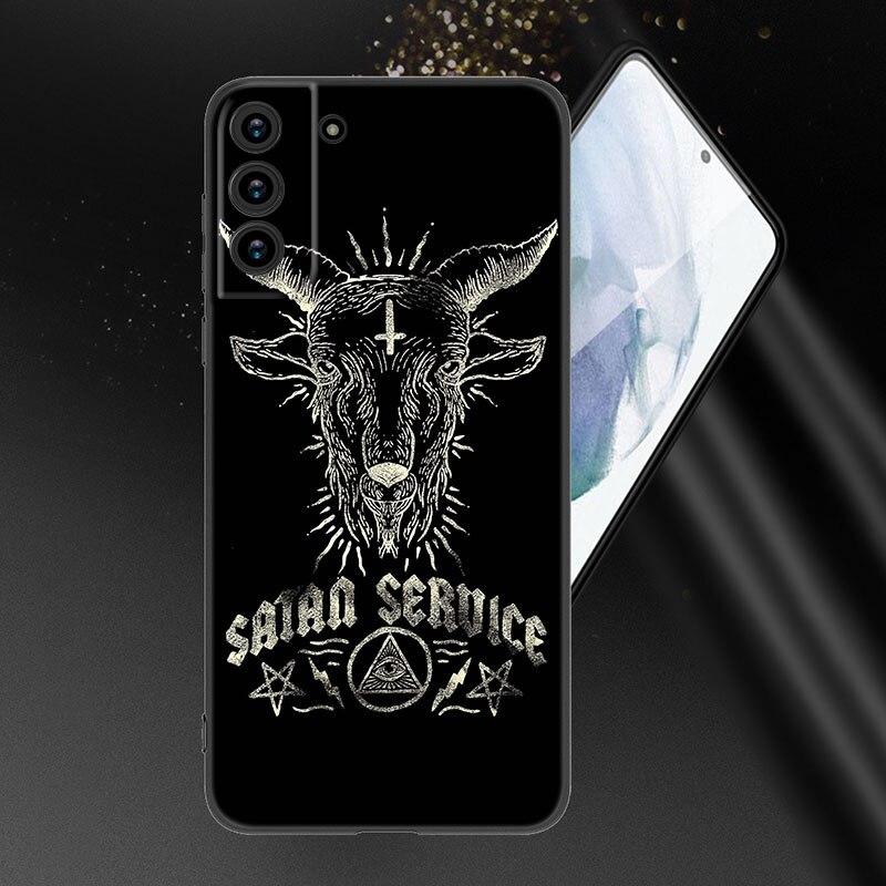 Pouzdro na telefon Satanic Scary Skull pro Samsung Galaxy S20 S21 FE S22 Ultra S10 Lite S10E S9 S8 Plus S7 Edge měkký TPU černý kryt