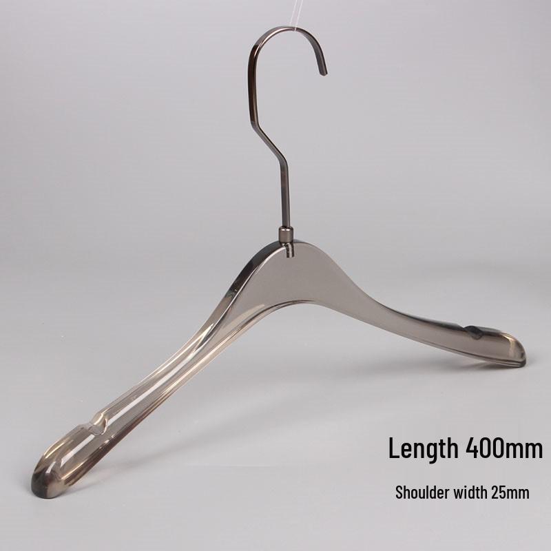 Acrylic Transparent Hangers with Black and Gunmetal Hooks for Women's and Men's Clothing