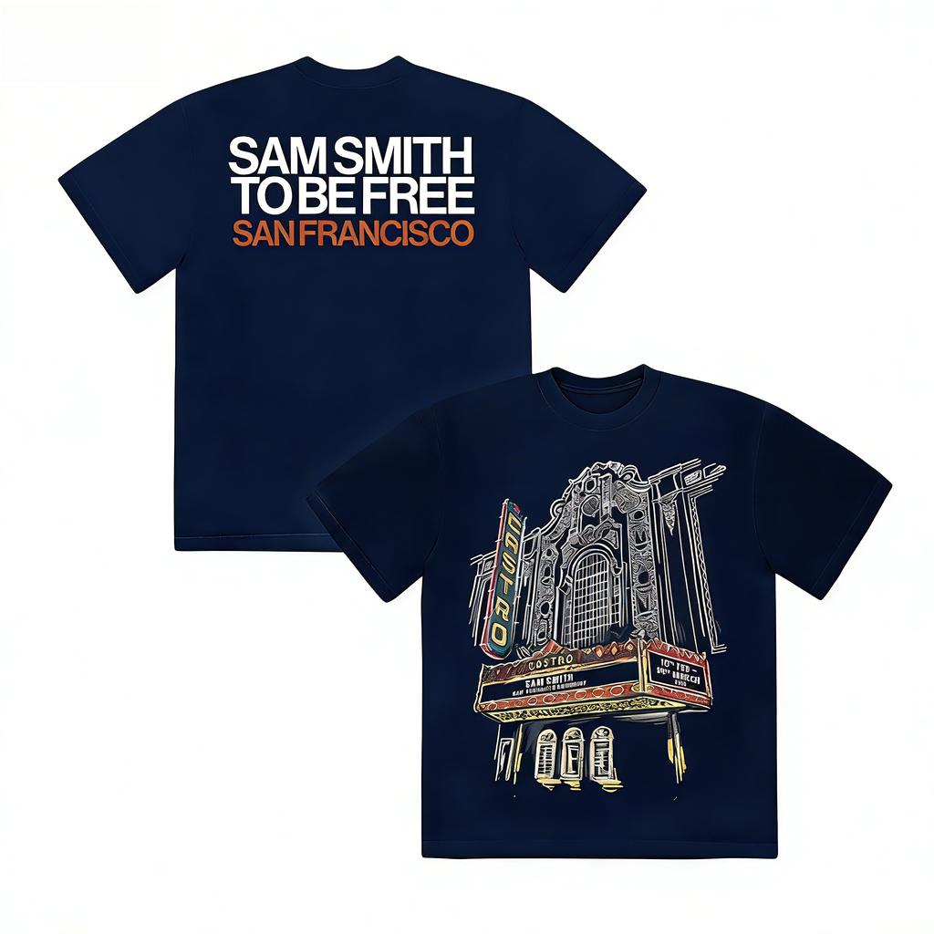 2026 Sam Smith To Be Free Tour At Castro Theatre San Francisco Memorable Tshirts with A Retro Style Y2k Ins