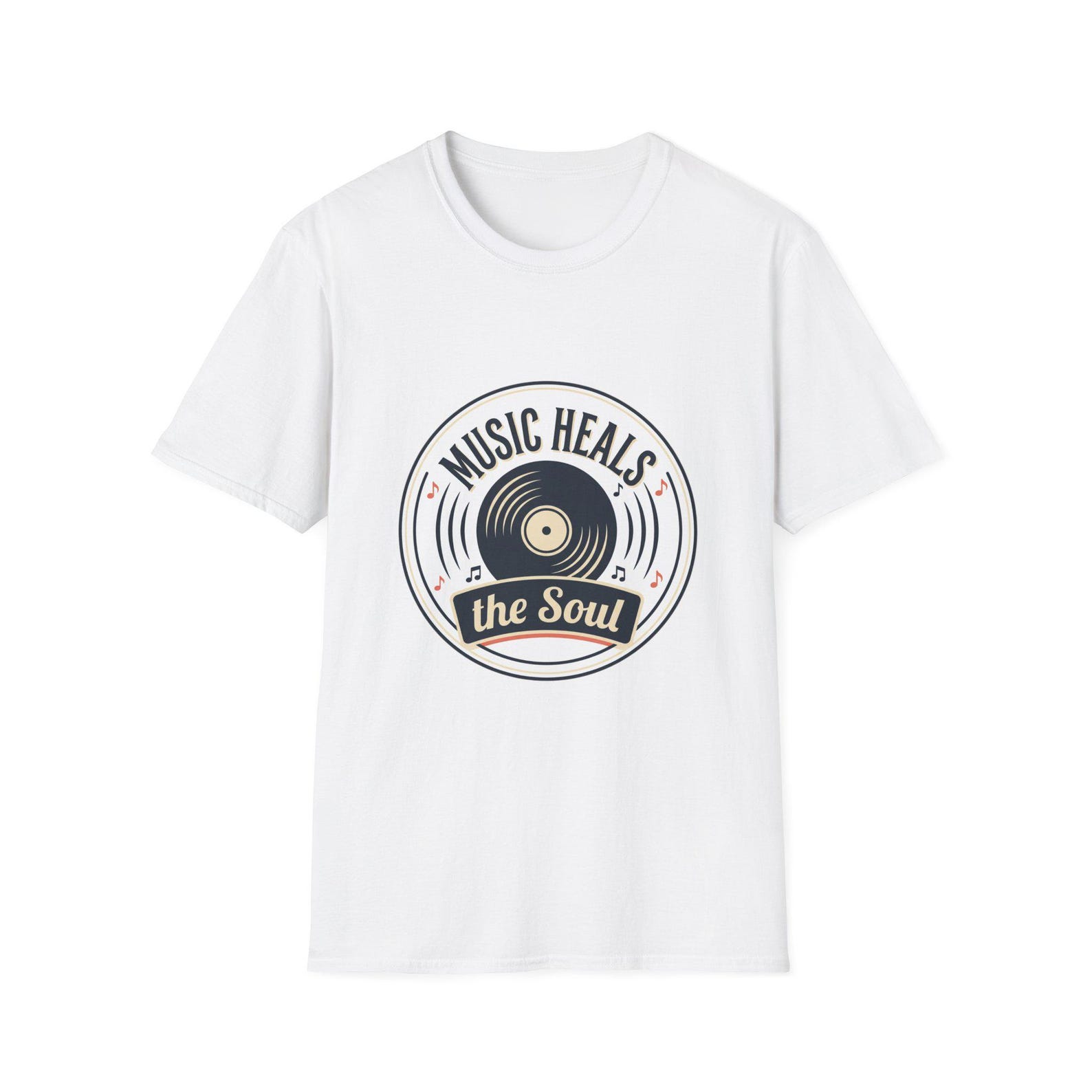 Music Heals the Soul T-Shirt — Vintage Vinyl Record Tee S