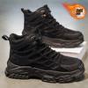 Winter Men's Shoes Fleece High-top Martin Boots Men's Vintage Heightened Thickened Warm Cotton Shoes Boots Cargo Shoes