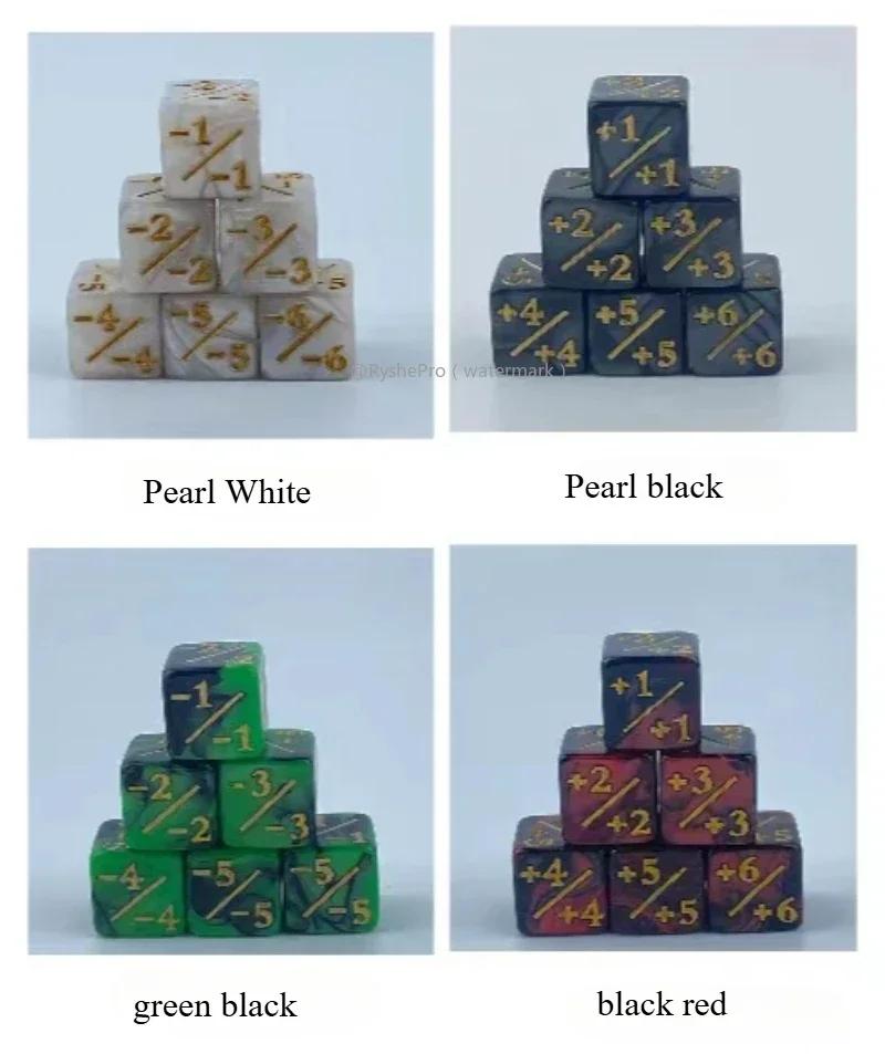 6 ks Žetonů Kostek Kompatibilních s Magic The Gathering Kostky Kostka Sada Kostek Věrnostních Žetonů pro MTG CCG DND PRG Karetní Hry