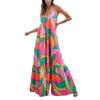 European and American Women's Clothing, Summer New Fashion V-neck Suspender Dress Long Dress Women