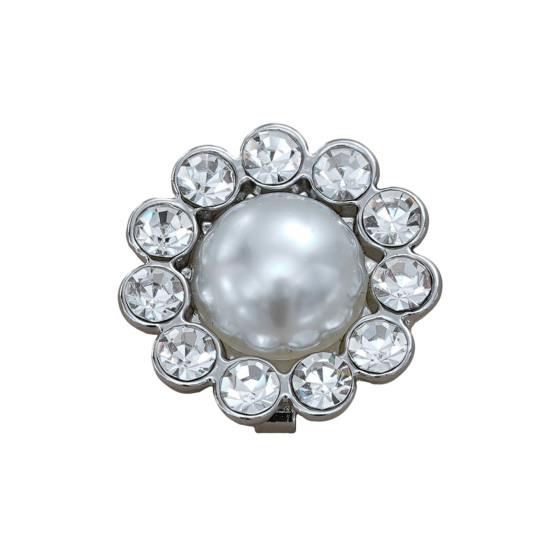 Rhinestone Button Cover Removable Clip-on Button Cover Decorative Flower Button Cover for Shirt Blazer Coat Wedding Accessories