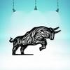 Bold Bull Wall Art Metal Sculpture Rustproof Iron Decor Christmas Halloween Gift