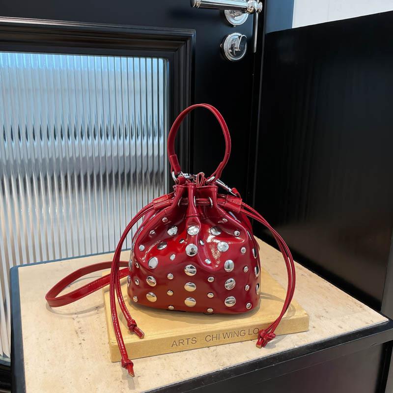 Punk Style Rivet Messenger Bag Women's New Summer Fashion Locomotive Style Shoulder Dumpling Bag