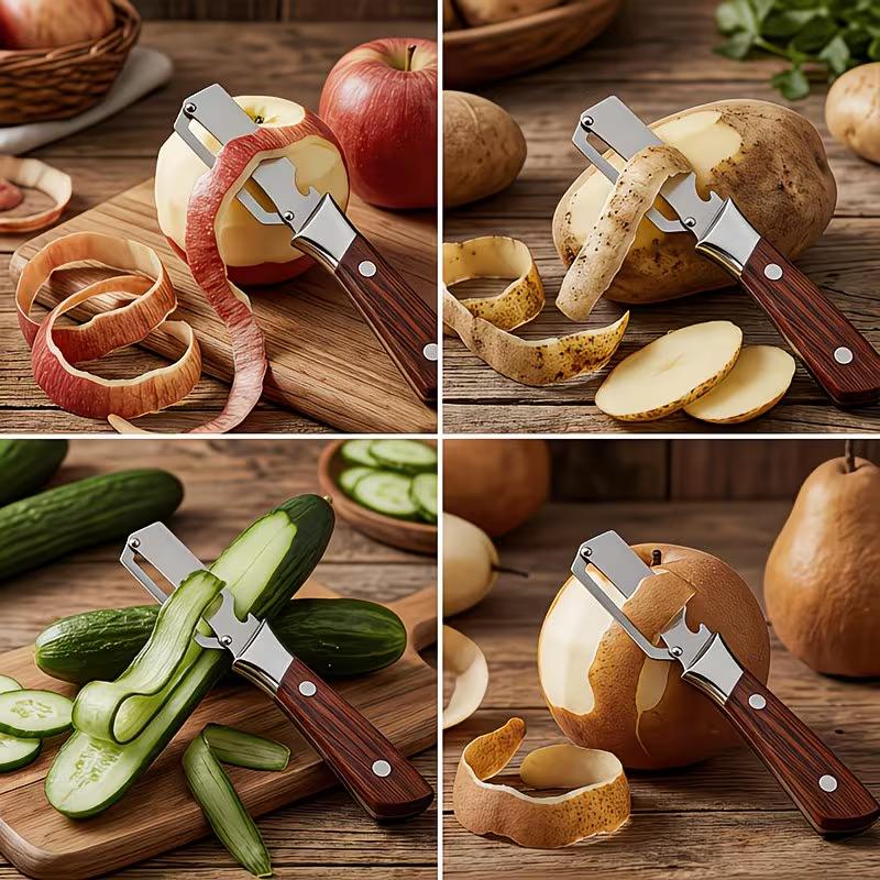 Stainless Steel Multifunction Vegetable Peeler Fruit Potato Peeler with Bottle Opener Kitchen Tool for Carrot Cucumber