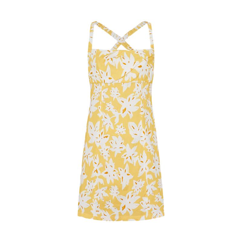 

MO&Co. Летнее курортное платье с цветочным принтом, перекрещенной спиной и открытой спиной M