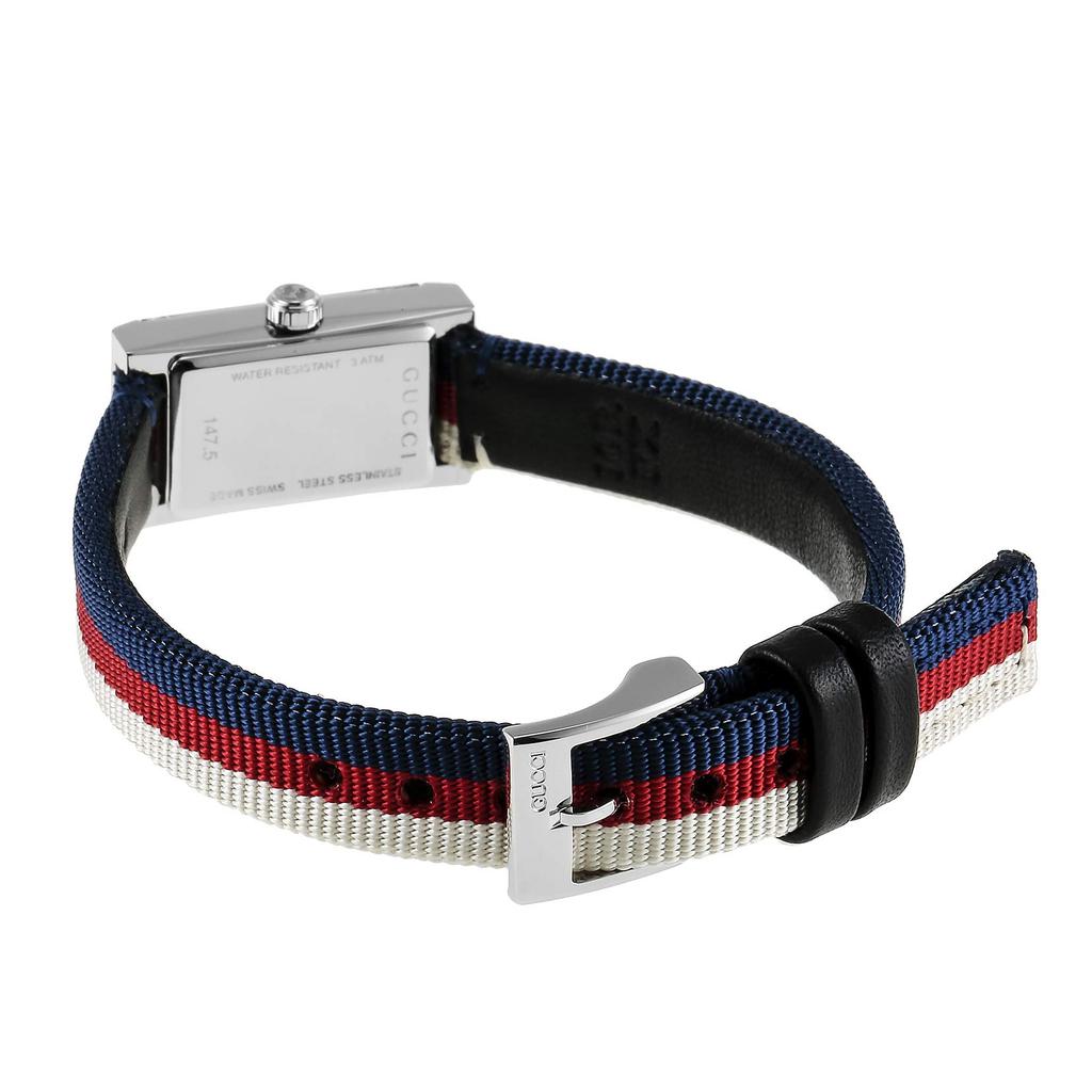 Uhr G Frame Zifferblatt Edelstahl Saphirglas Quarz Schweizer Uhr YA147508 Mehrfarbig [Gucci] G-Frame Weiß/Rot/Marineblau 25,5MM Damen [Artikel]