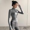 Women's Quick-Dry Yoga Suit: Stand Collar Jacket & Long Sleeve Top for Running & Pilates