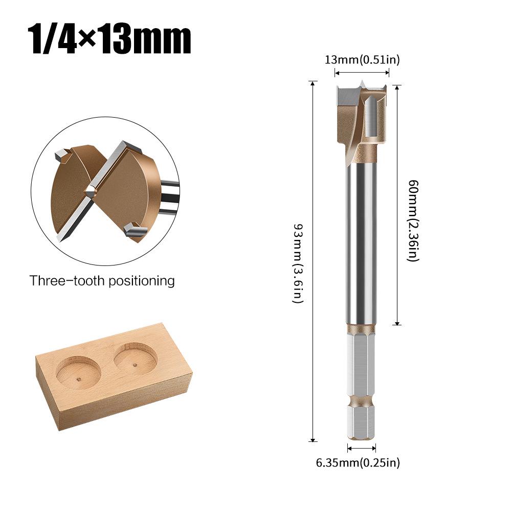 Hexagonal Handle Professional Woodworking Three-Tooth Alloy Hole Opener