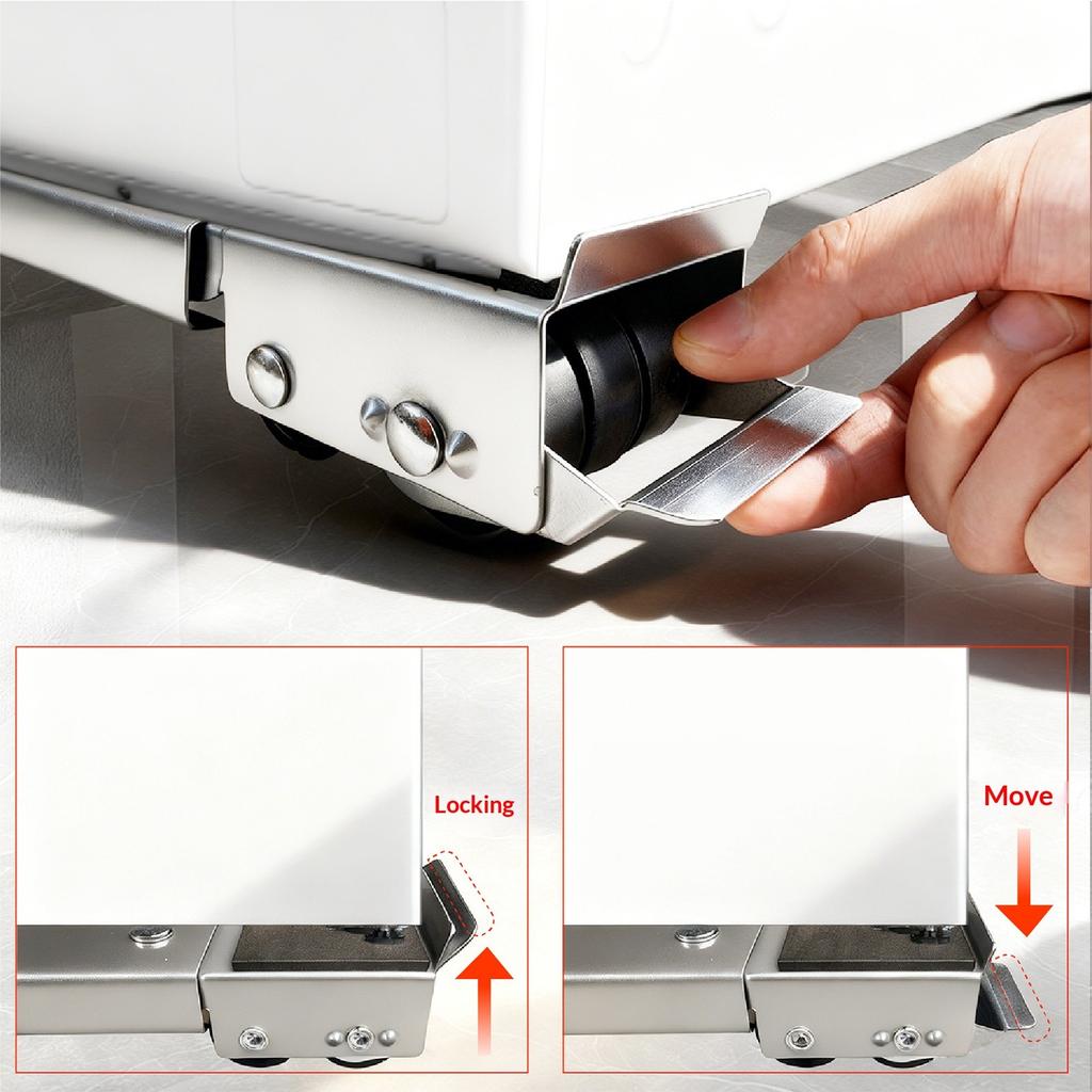 Shockproof Pulley Stand With Noise Reduction Feature For Moving Refrigerator Washing Machine Heavy Appliances Featuring 360 Degree Wheel Tool Release