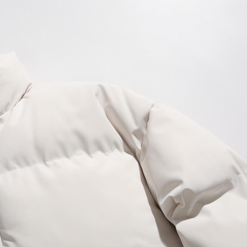 Límec stojáček Jednobarevná prošívaná bunda Bavlněná bunda Pánský pár styl Bavlněná bunda Jednoduchá prošívaná bunda s límcem stojáčkem